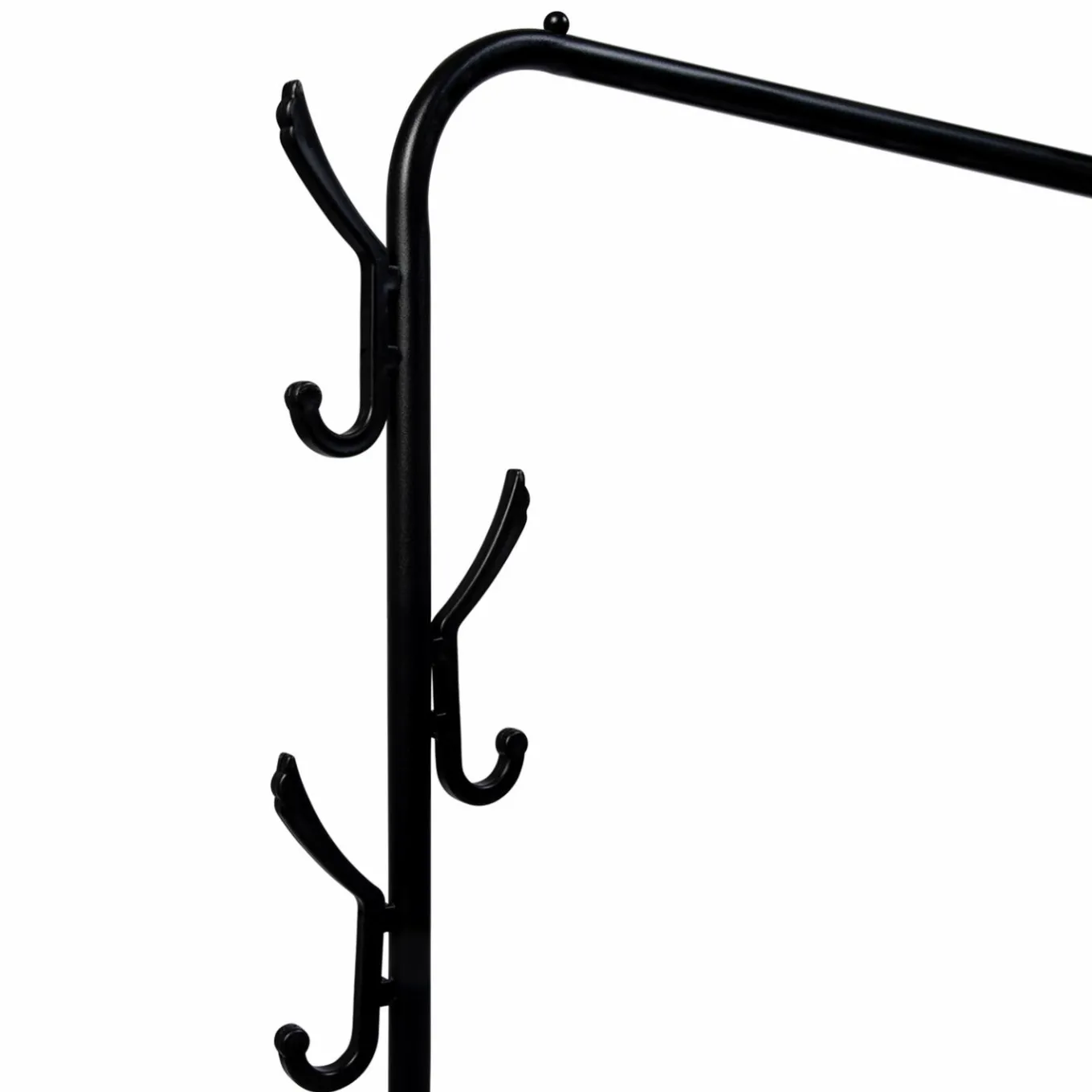 IDMarket Portant vêtements en métal noir avec étagères à chaussures* Meubles Hauts|Meubles Noirs