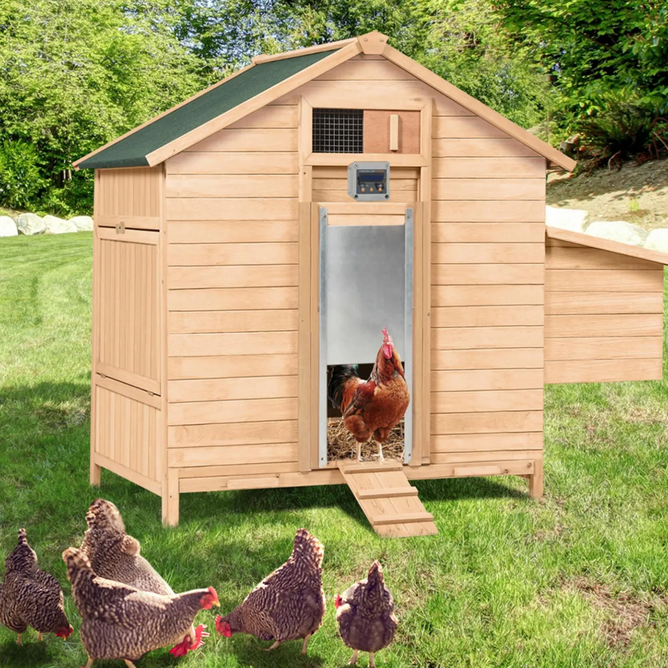 IDMarket Porte automatique pour poulailler en aluminium* Accessoires Animaux|Accessoires Poulailler