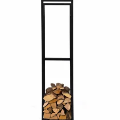 IDMarket Porte bûches vertical intérieur 170 cm en métal noir* Accessoires Cheminée|Stockage Du Bois