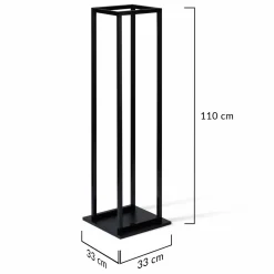 IDMarket Porte bûches vertical intérieur 112 CM en métal noir* Accessoires Cheminée|Stockage Du Bois
