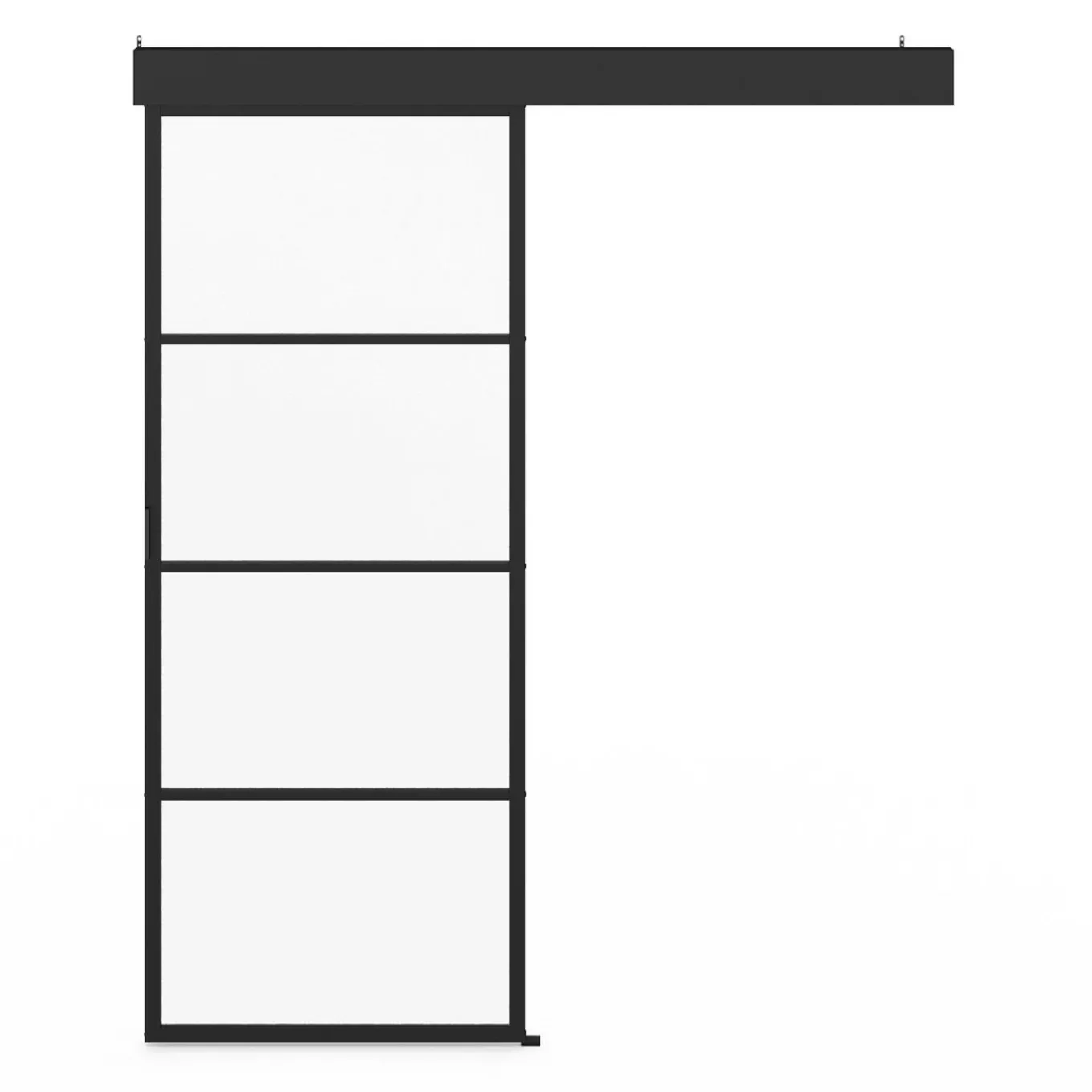 IDMarket Porte coulissante vitrée en métal et MDF avec rail* Produits D’Aménagement Intérieur|Décoration Et Accessoires