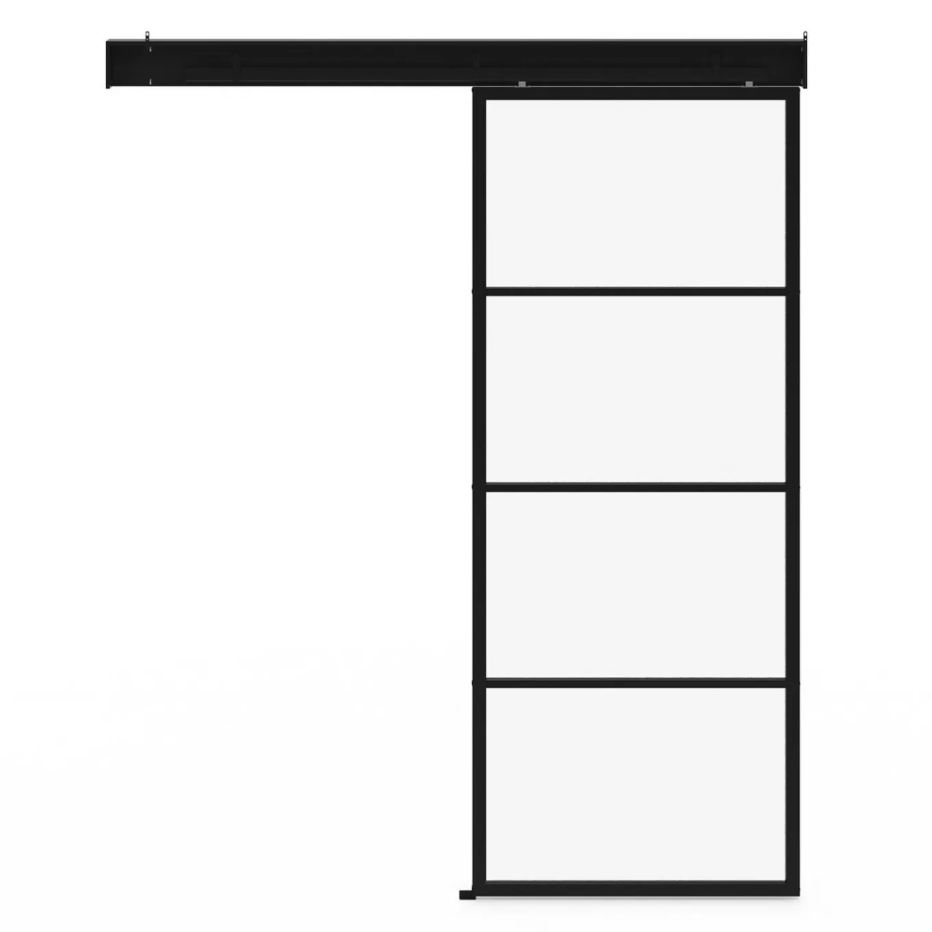 IDMarket Porte coulissante vitrée en métal et MDF avec rail* Produits D’Aménagement Intérieur|Décoration Et Accessoires