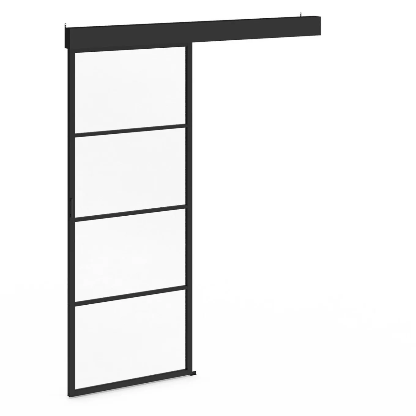 IDMarket Porte coulissante vitrée en métal et MDF avec rail* Produits D’Aménagement Intérieur|Décoration Et Accessoires