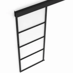 IDMarket Porte coulissante vitrée en métal et MDF avec rail* Produits D’Aménagement Intérieur|Décoration Et Accessoires