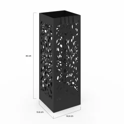 IDMarket Porte parapluie carré en acier noir 45 cm* Rangement Et Accessoires|Décoration Et Accessoires