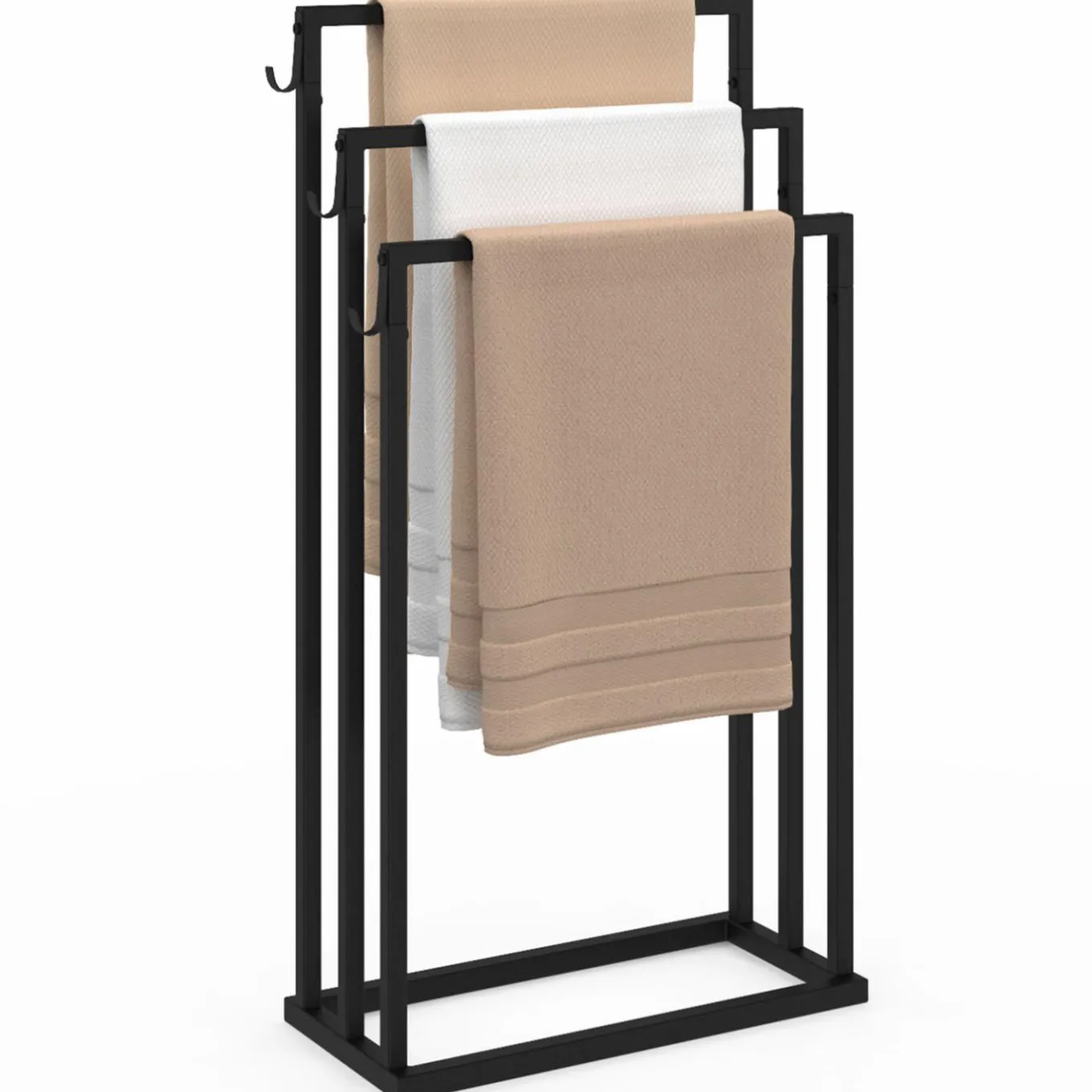 IDMarket Porte serviettes design industriel en métal noir* Collection Industrielle|Accessoires Salle De Bain