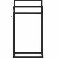 IDMarket Porte serviettes design industriel en métal noir* Collection Industrielle|Accessoires Salle De Bain