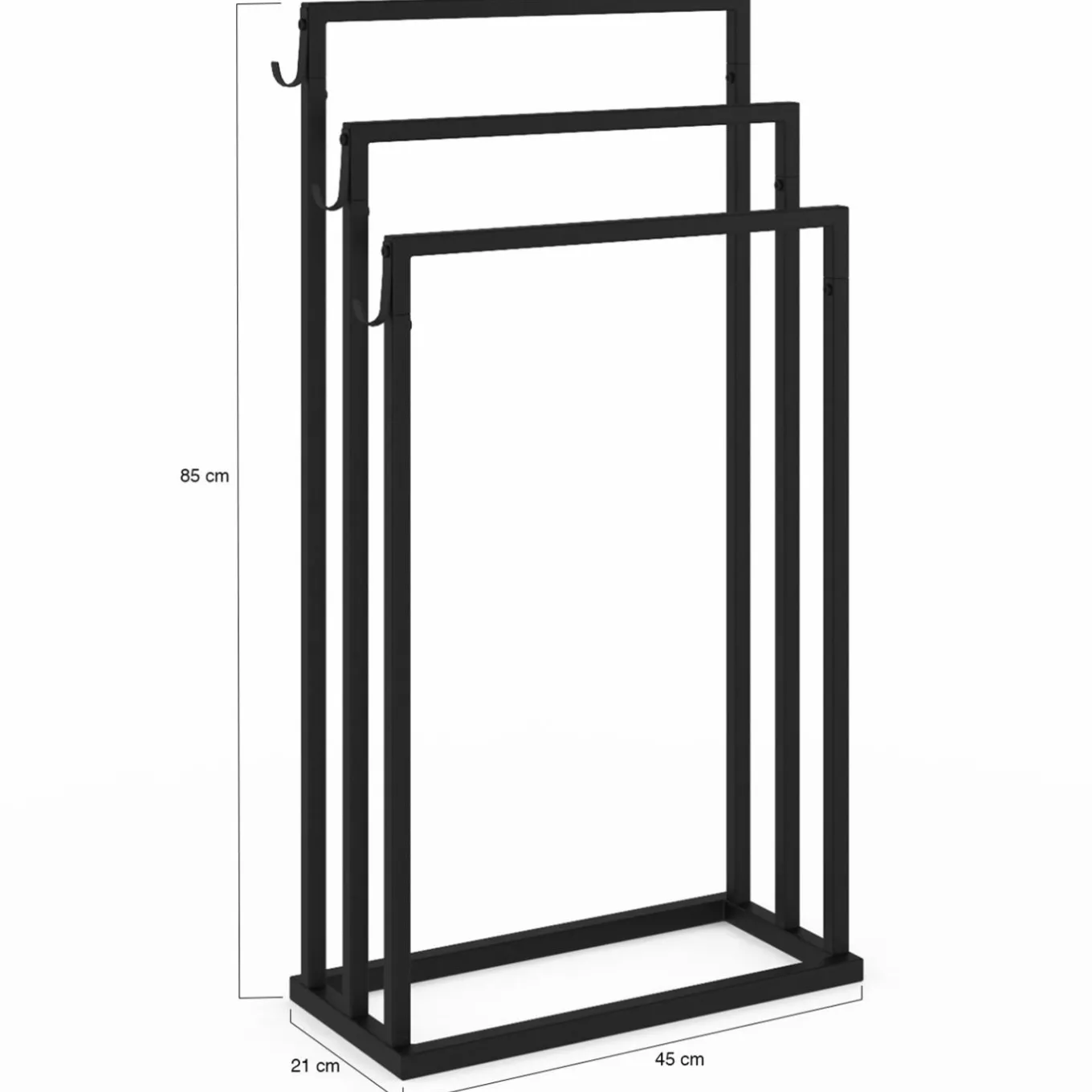 IDMarket Porte serviettes design industriel en métal noir* Collection Industrielle|Accessoires Salle De Bain