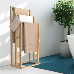 IDMarket Porte serviettes en bambou 3 niveaux* Collection Bambou|Accessoires Salle De Bain
