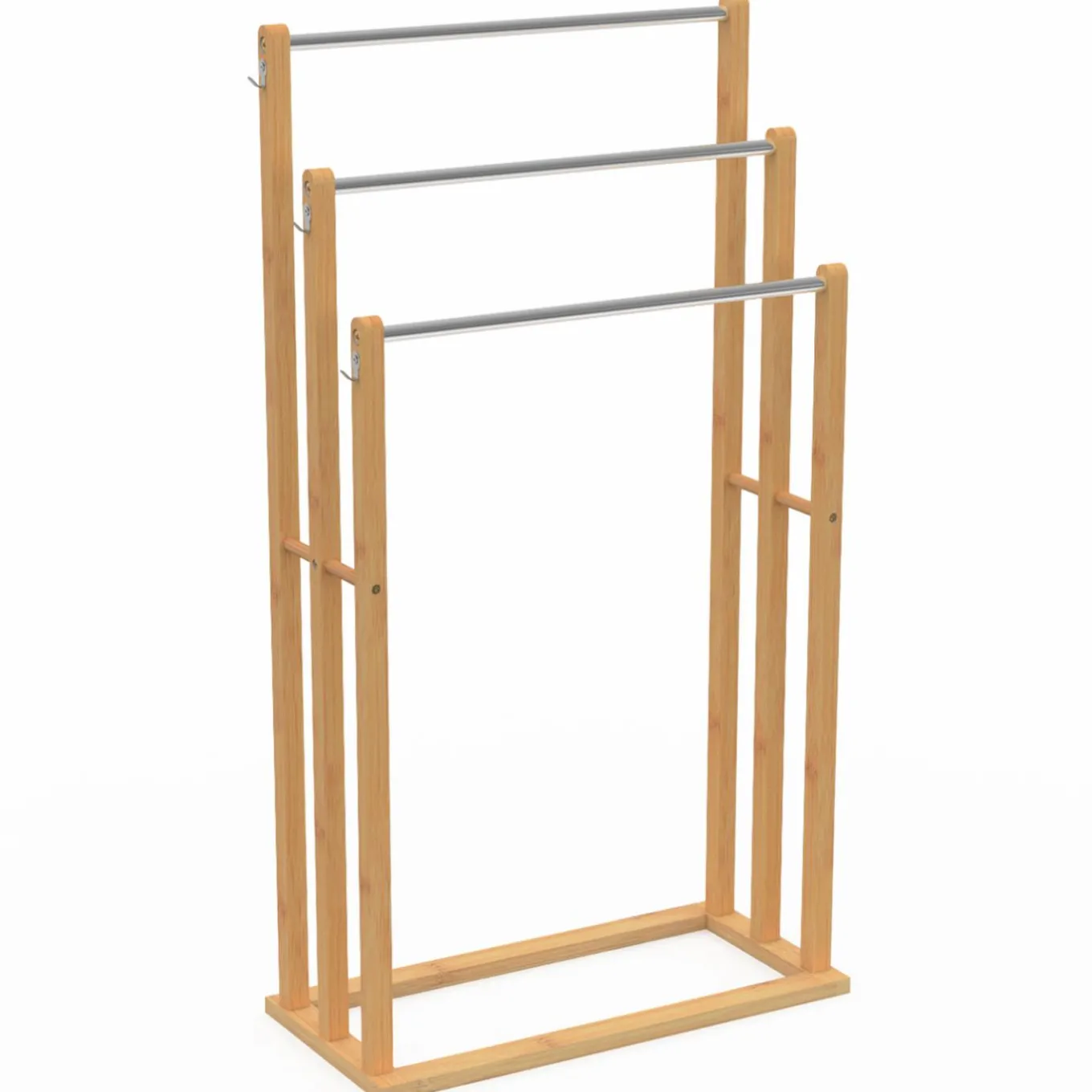 IDMarket Porte serviettes en bambou 3 niveaux* Collection Bambou|Accessoires Salle De Bain