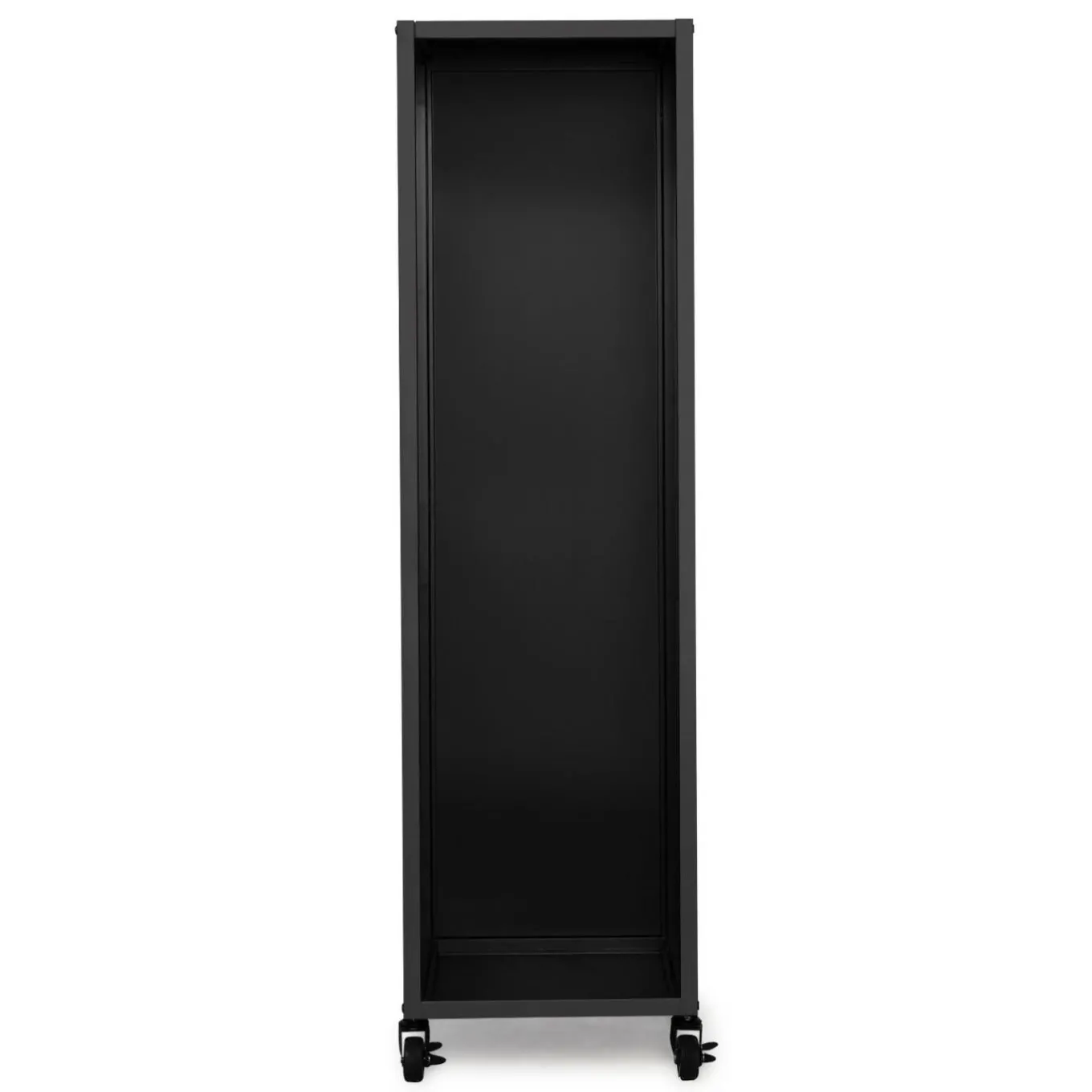 IDMarket Porte-bûche intérieur 112 cm acier noir plein avec roulettes* Accessoires Cheminée