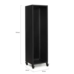 IDMarket Porte-bûche intérieur 112 cm acier noir plein avec roulettes* Accessoires Cheminée