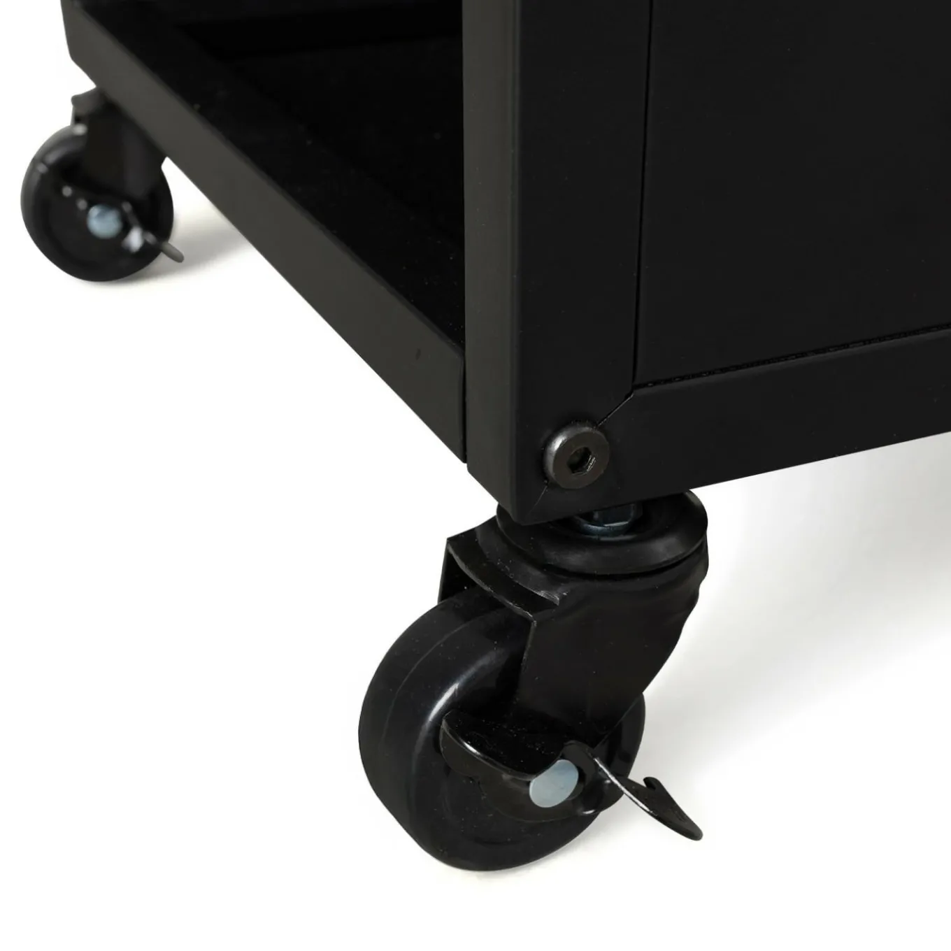 IDMarket Porte-bûche intérieur 112 cm acier noir plein avec roulettes* Accessoires Cheminée