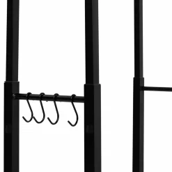 IDMarket Porte-bûches intérieur modulable 65x25x150 cm en métal noir* Accessoires Cheminée|Stockage Du Bois