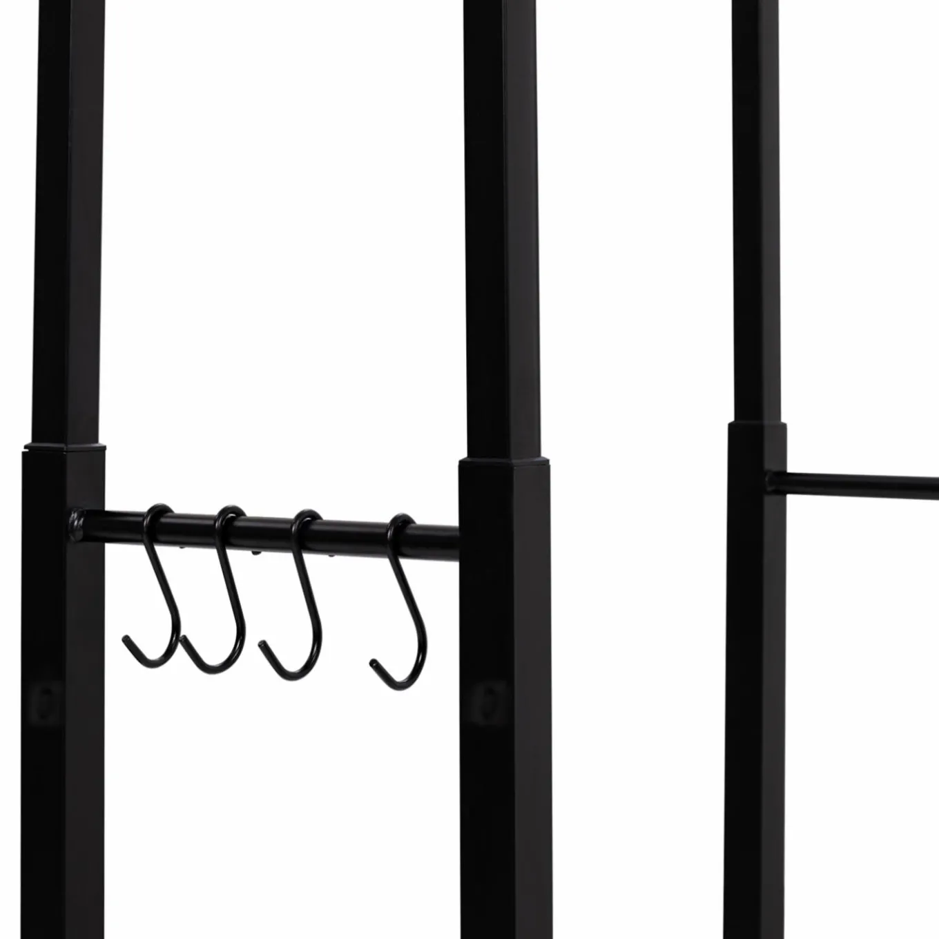 IDMarket Porte-bûches intérieur modulable 65x25x150 cm en métal noir* Accessoires Cheminée|Stockage Du Bois