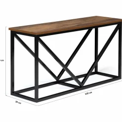 IDMarket Portes bûches intérieur plateau en bois vieilli et métal noir* Accessoires Cheminée|Collection Industrielle