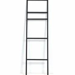 IDMarket Porte-serviettes échelle pour salle de bain en métal noir* Collection Industrielle|Accessoires Salle De Bain