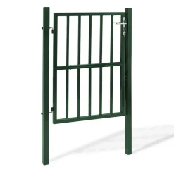 IDMarket Portillon de jardin barreaudé en acier vert 105 x 125 CM avec serrure et poignée* Portail Et Portillon|Protection Du Jardin