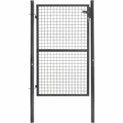 IDMarket Portillon gris anthracite jardin en acier 105 x 150 cm* Accessoires Animaux|Portail Et Portillon
