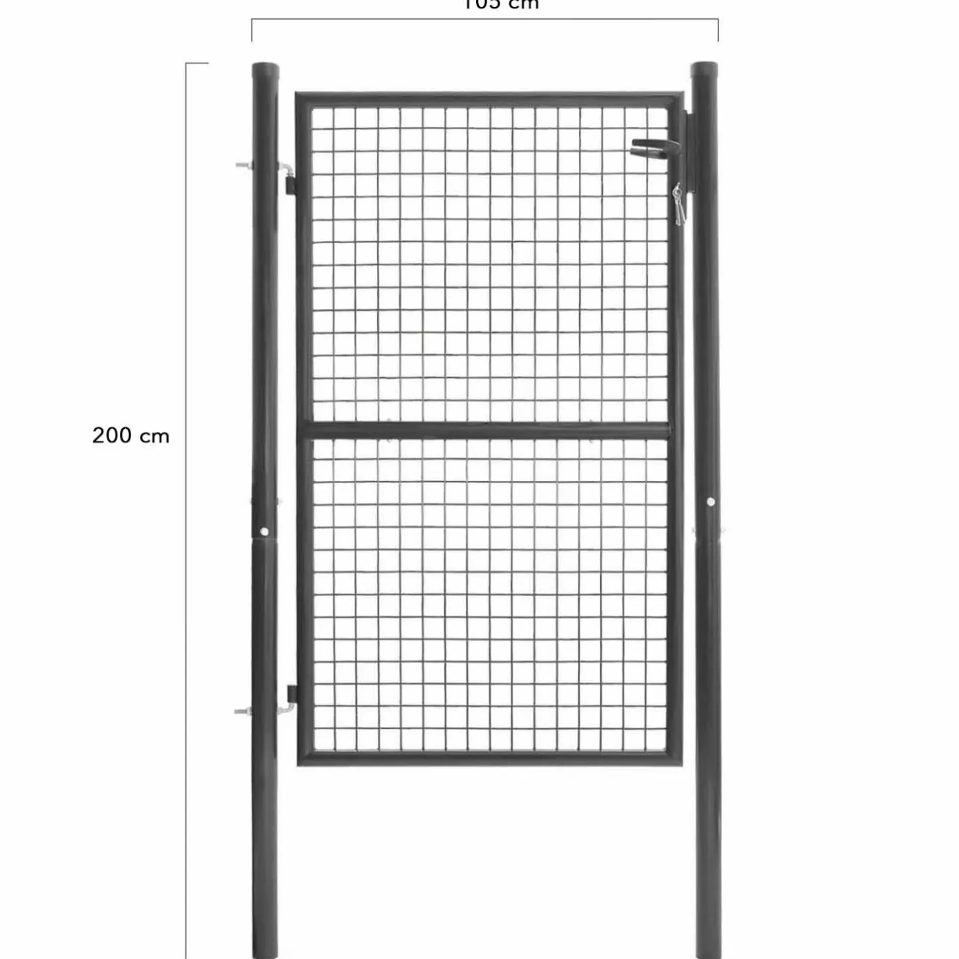 IDMarket Portillon gris anthracite jardin en acier 105 x 150 cm* Accessoires Animaux|Portail Et Portillon