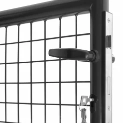 IDMarket Portillon gris anthracite jardin en acier 105 x 125 cm* Accessoires Animaux|Entretien Du Jardin Et Accessoires