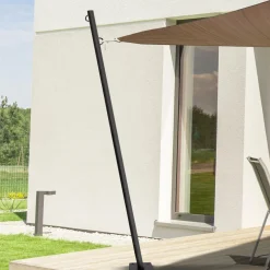 IDMarket Poteau pour toile ombrage en acier noir 220 cm* Voiles D'Ombrage