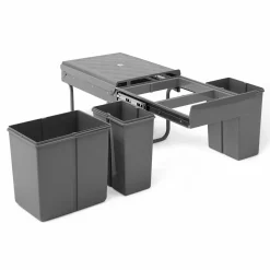 IDMarket Poubelle tri sélectif 3 compartiments encastrable amoviles 1x15L + 2x8L* Cuisines Aménagées|Dessertes Et Éléments De Cuisine