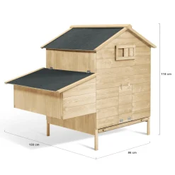IDMarket Poulailler 4 à 6 poules en bois avec pondoir* Poulaillers