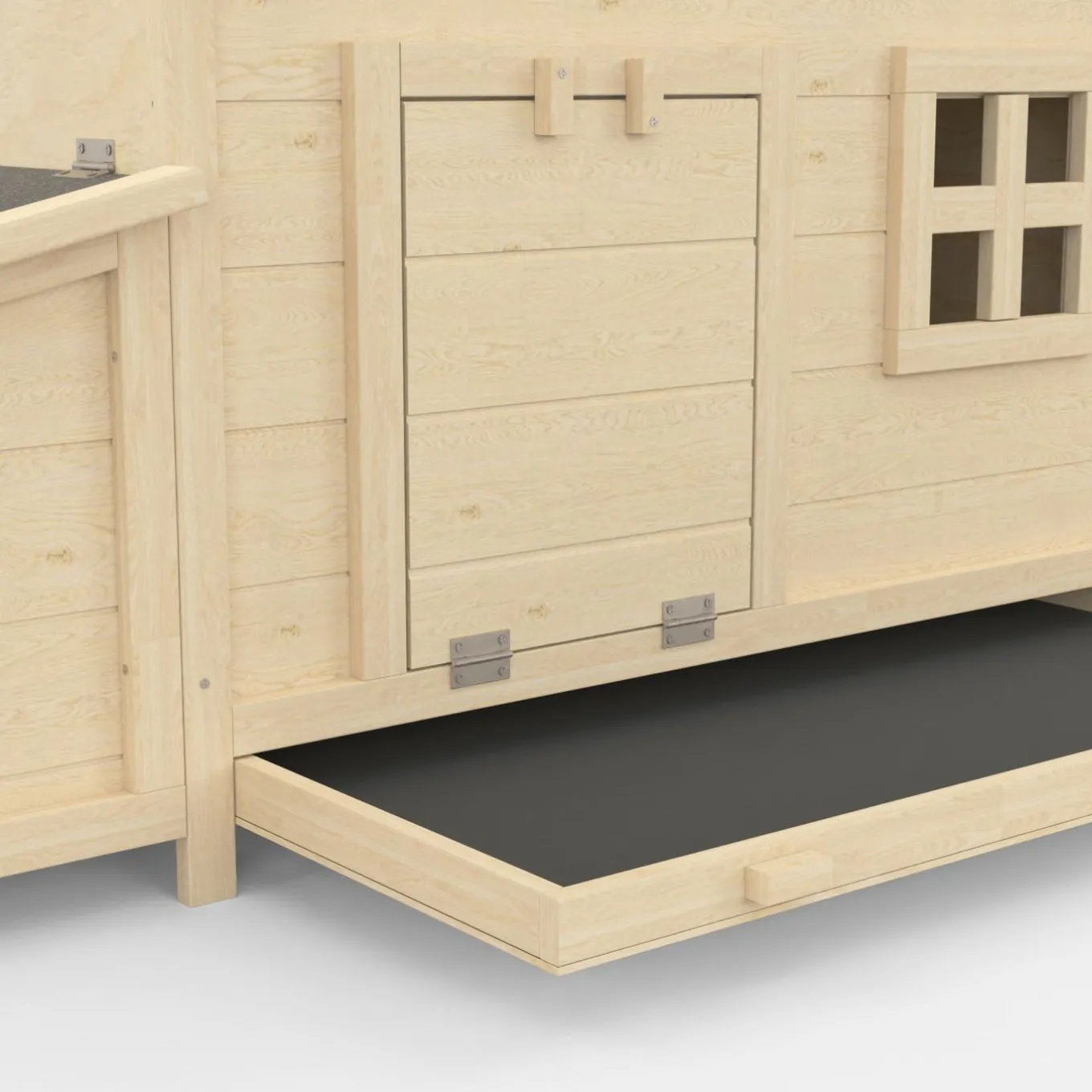 IDMarket Poulailler en bois 6 poules avec pondoir, toit plat et sur pilotis* Poulaillers