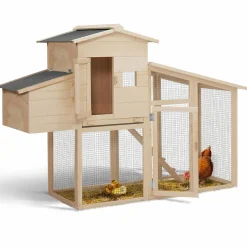 IDMarket Poulailler en bois avec pondoir* Poulaillers