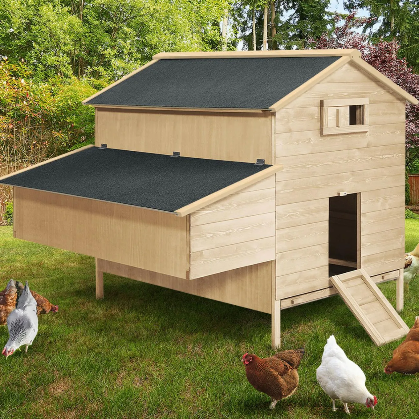 IDMarket Poulailler XXL avec pondoir* Poulaillers