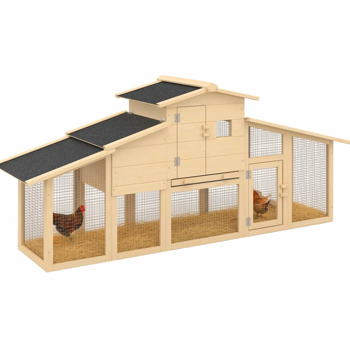 IDMarket Poulailler XXL en bois avec pondoir* Poulaillers|Accessoires Animaux