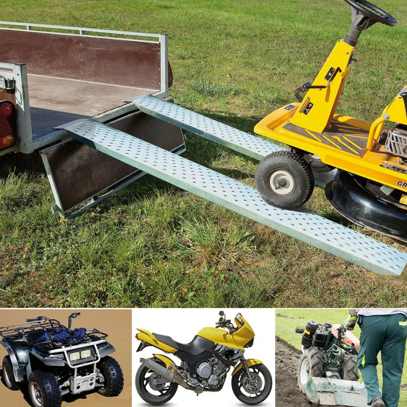 IDMarket Rampes de chargement en acier galvanisé* Outillage Et Accessoires Bricolage|Meubles Bricolage Et Rayonnage