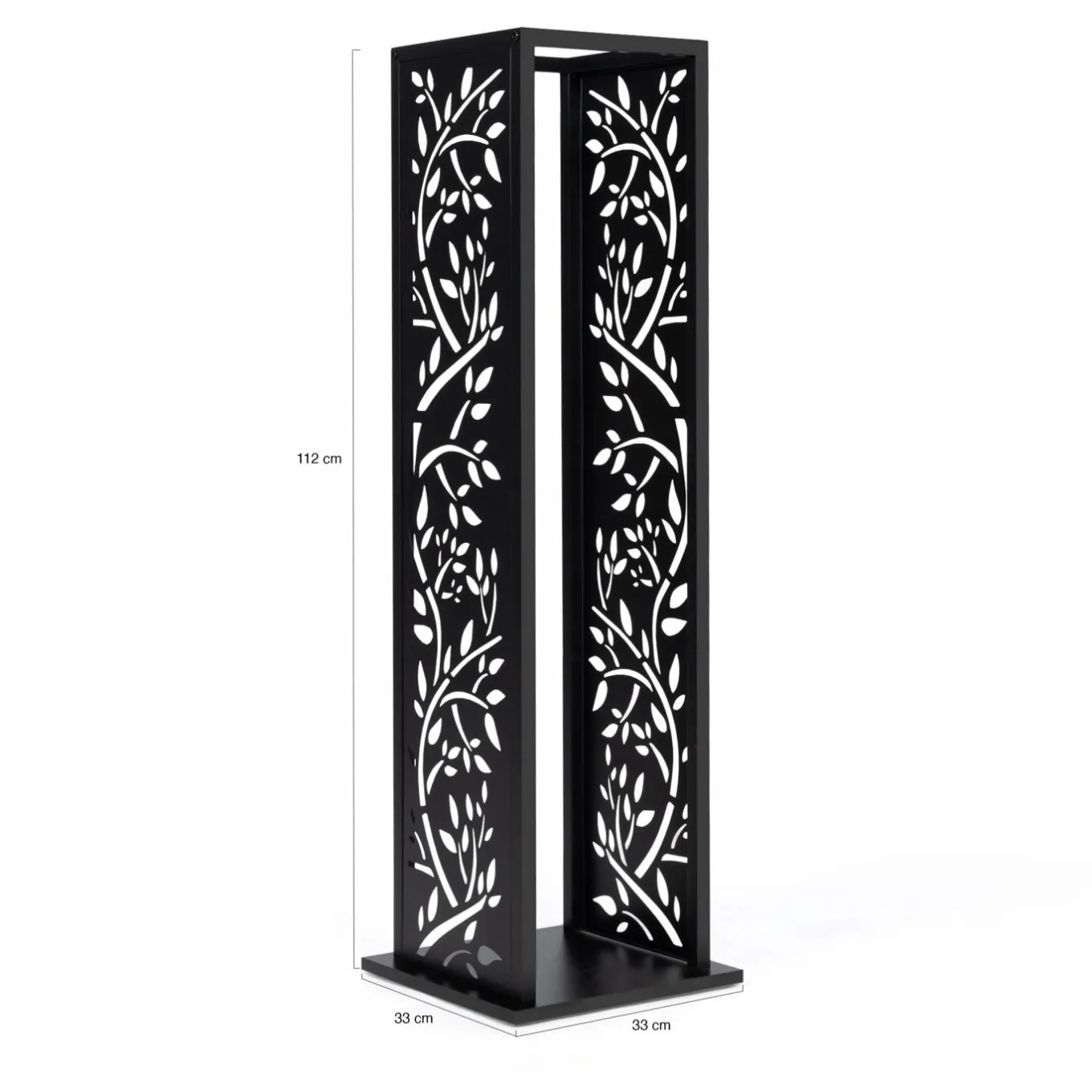 IDMarket Range bûche intérieur vertical en acier noir* Accessoires Cheminée