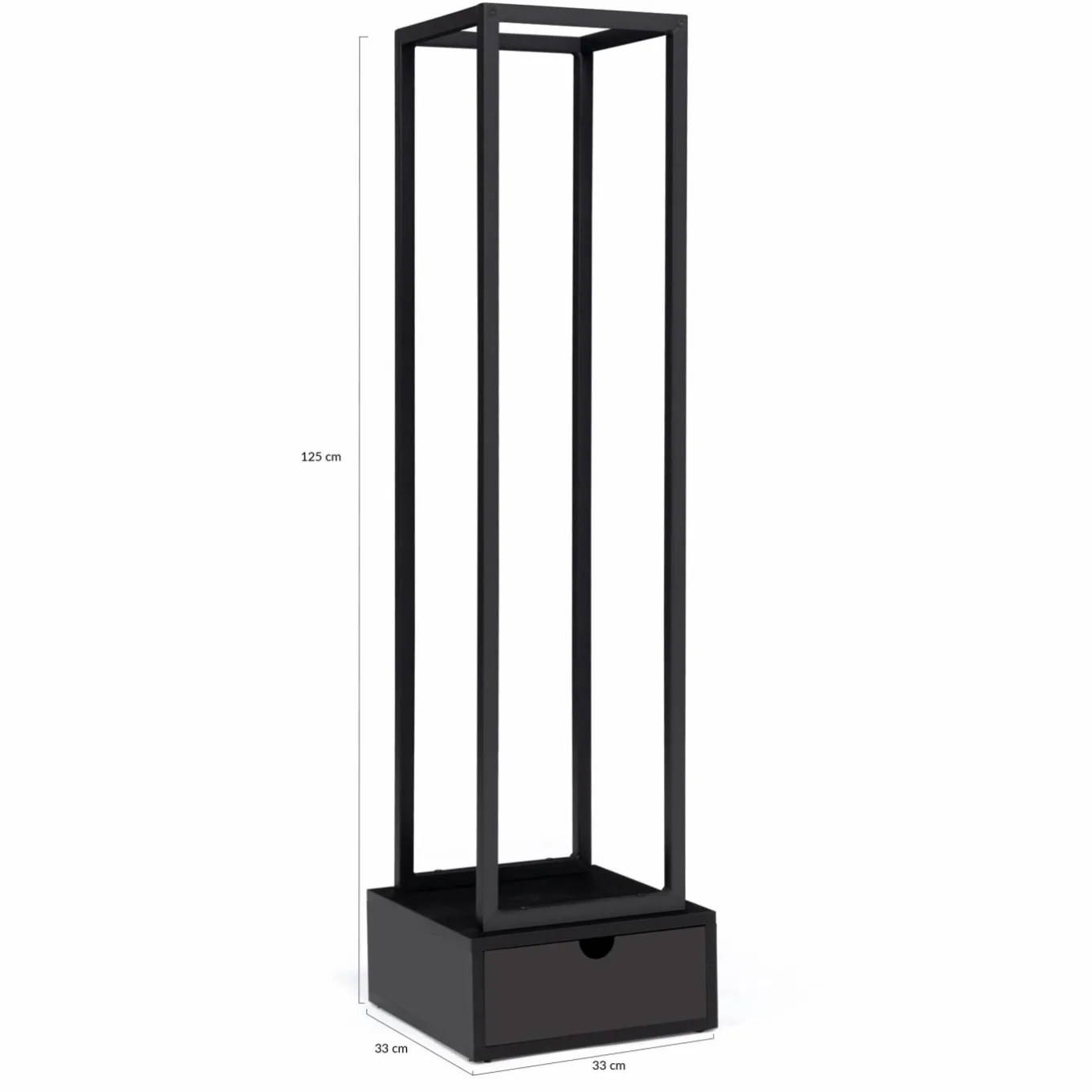 IDMarket Range bûche intérieur vertical en acier noir avec tiroir* Accessoires Cheminée