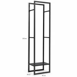 IDMarket Range bûches vertical en acier noir et accessoires* Accessoires Cheminée