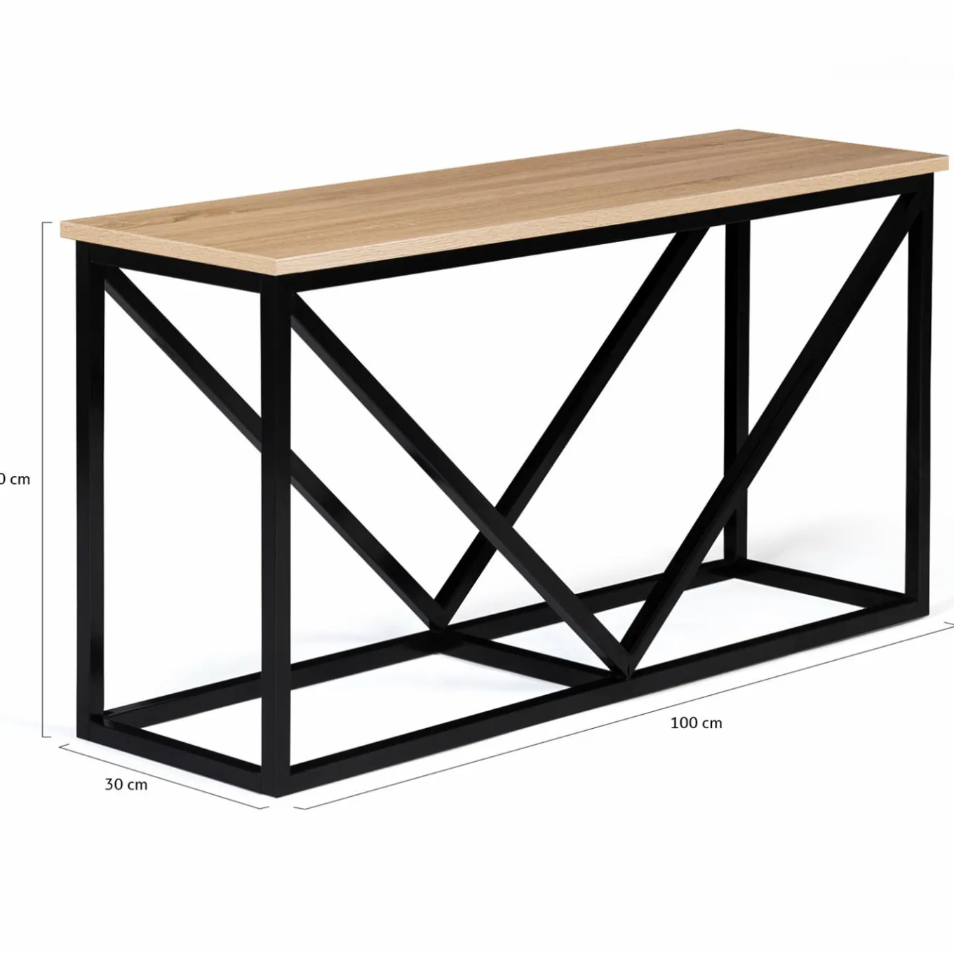 IDMarket Range-bûches intérieur horizontal en métal noir et étagère bois* Accessoires Cheminée|Stockage Du Bois