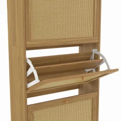 IDMarket Rangement à chaussures vintage effet cannage* Collection Cannage|Collection Vintage