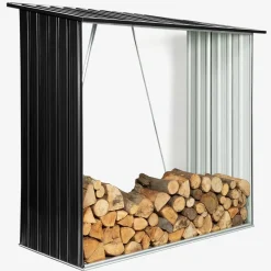 IDMarket Rangement extérieur en acier pour bois de chauffage* Abris De Jardin|Stockage Du Bois