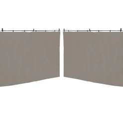 IDMarket Rideaux de 3 et 4 M avec fermeture éclair pour pergola taupe : lot de 2* Accessoires Pergolas Et Tonnelles|Pergolas