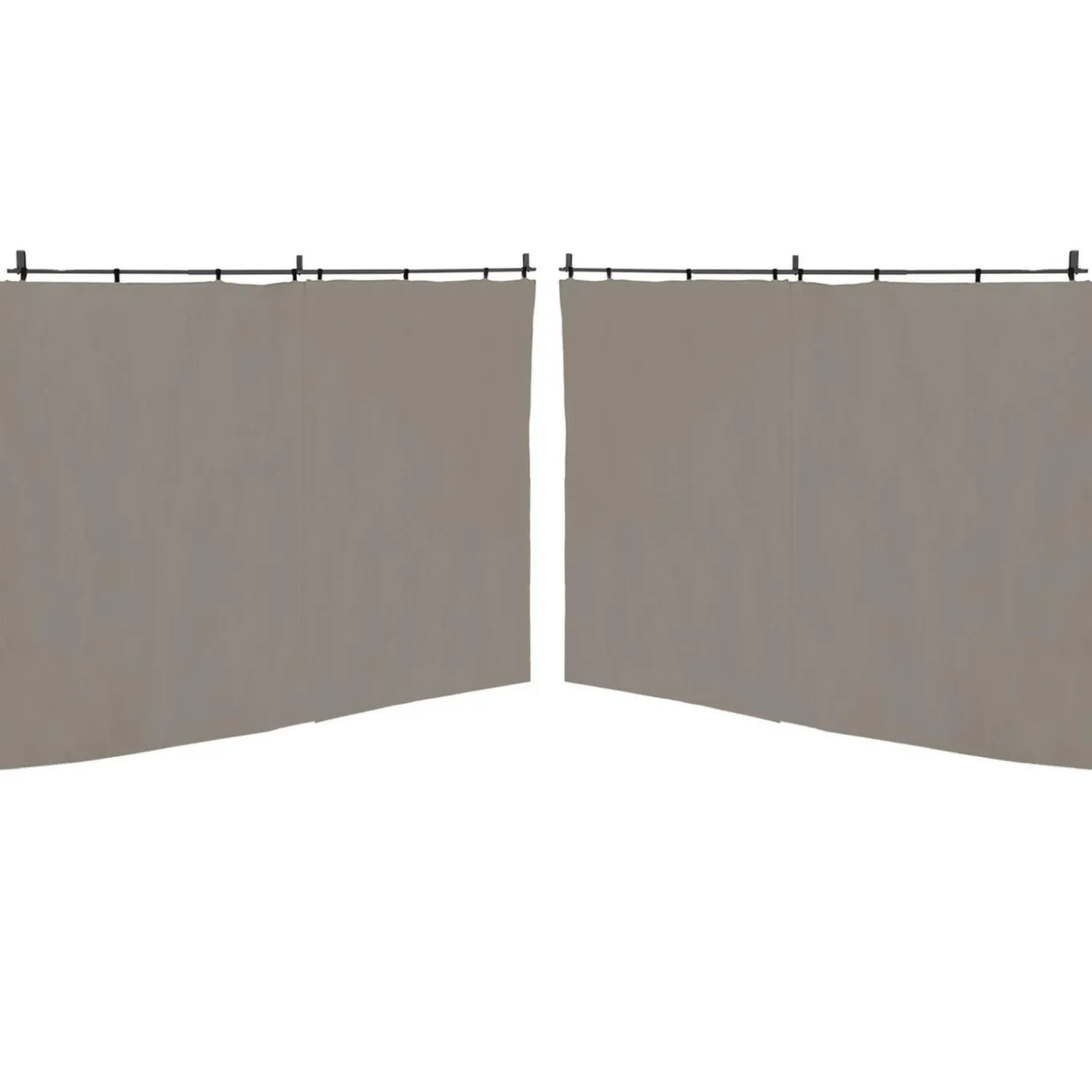 IDMarket Rideaux de 3 et 4 M avec fermeture éclair pour pergola taupe : lot de 2* Accessoires Pergolas Et Tonnelles|Pergolas