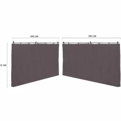 IDMarket Rideaux extérieurs pour pergola 3x4m gris* Accessoires Pergolas Et Tonnelles|Pergolas