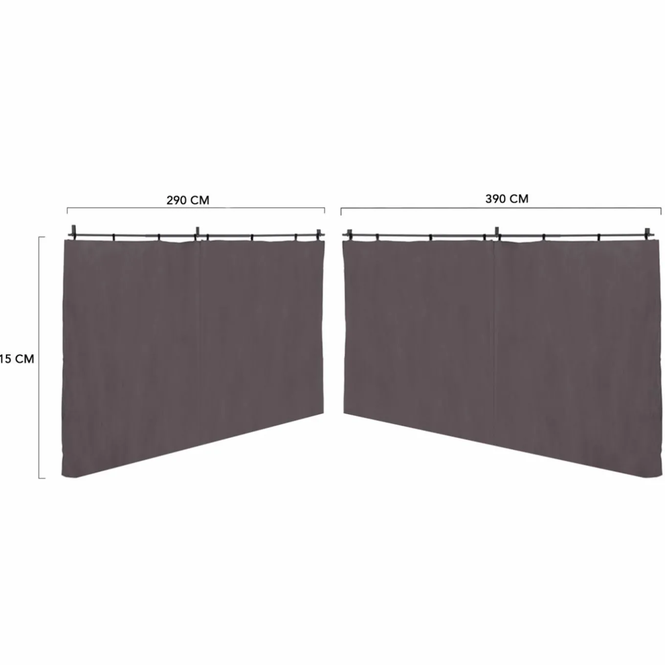 IDMarket Rideaux extérieurs pour pergola 3x4m gris* Accessoires Pergolas Et Tonnelles|Pergolas