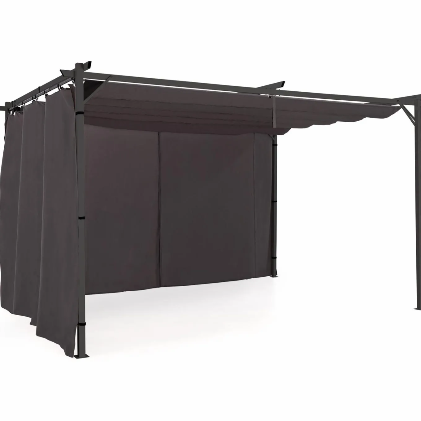 IDMarket Rideaux extérieurs pour pergola 3x4m gris* Accessoires Pergolas Et Tonnelles|Pergolas