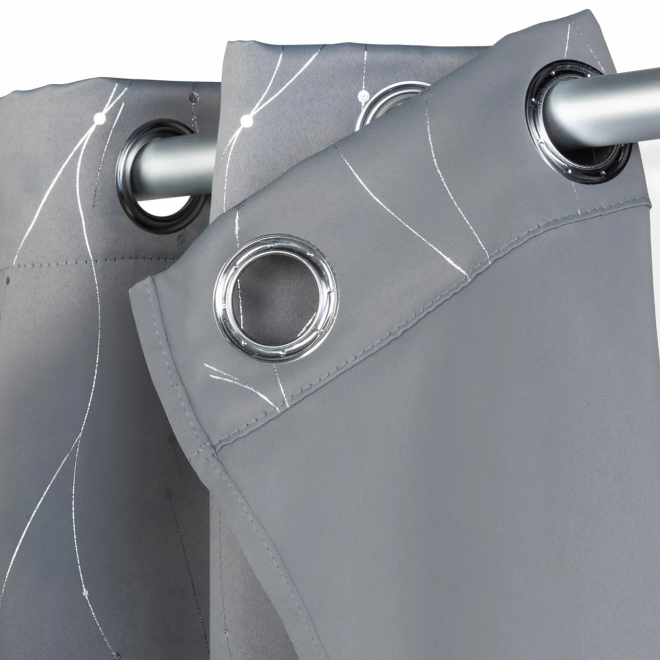 IDMarket Rideaux occultants thermiques gris anthracite avec motifs* Accessoires Anti-Froid|Rideaux