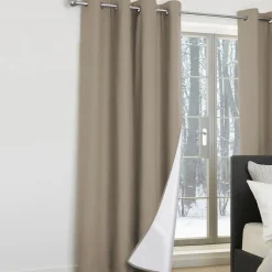 IDMarket Rideaux occultants thermiques couleur taupe* Accessoires Anti-Froid|Rideaux