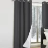 IDMarket Rideaux occultants thermiques gris anthracite* Accessoires Anti-Froid|Rideaux