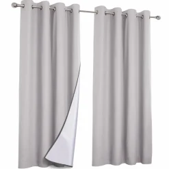 IDMarket Rideaux occultants thermiques gris clair* Accessoires Anti-Froid|Rideaux