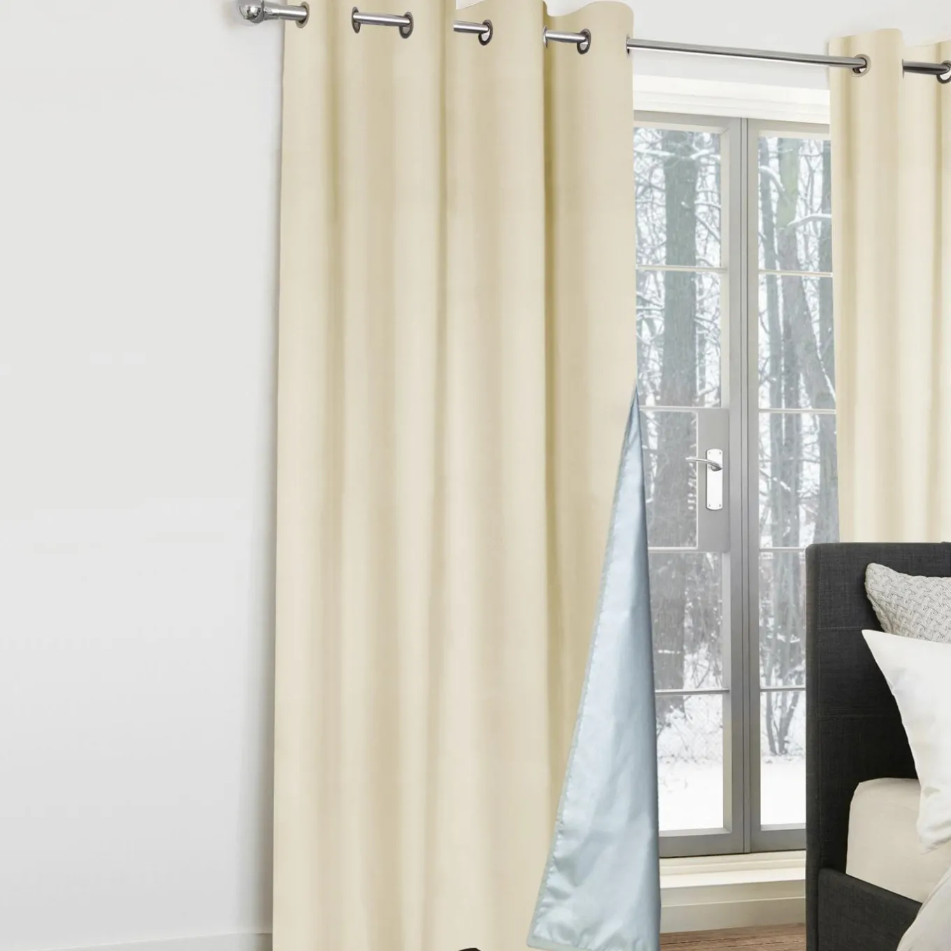 IDMarket Rideaux occultants thermiques beige* Accessoires Anti-Froid|Rideaux