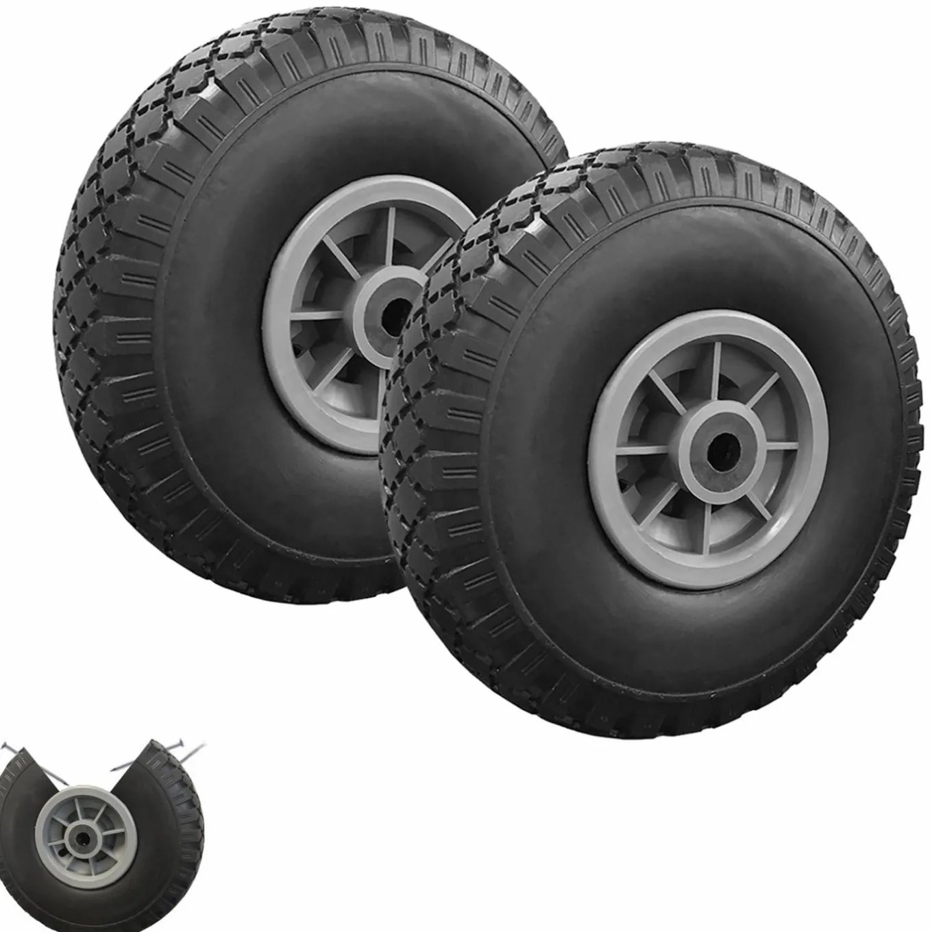 IDMarket Roues increvables 250 mm pour brouette, diable, chariot* Roues De Jardin Et Accessoires